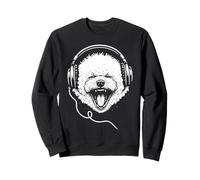 Bichon Frise Con Cuffie DJ Musica Amante dei Cani Felpa