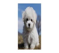 Bichon Frise Dog Front Door Covers Welcome Door Banner Large Funny Sfondo Banner Decorazioni da appendere all'interno e all'esterno e buon regalo di primavera per gli amici