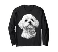 Bichon Frise Dog Graphic Pet Illustrazione Bichon Frise Maglia a Manica