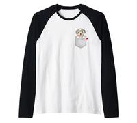 Bichon Frise Dog in Tasca Che Fa capolino Simpatico Cucciolo Maglia con Maniche Raglan