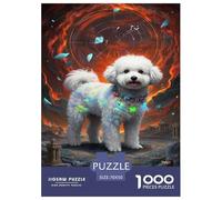 Bichon Frise Dog Jigsaw Puzzle 1000 Pezzi Per Adulti,Fantasy Cosmic Gioco Diabilità Impossibile Gioco Intellettivo Familiare Regali Di Festa 70x50cm/1000pcs
