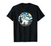 Bichon Frise Dog Mamma Papà - Van Gogh Starry Night Style Maglietta