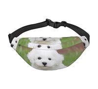 Bichon Frise Dog Marsupio per donne e uomini, leggero e regolabile, borsa a tracolla da viaggio per allenamento e corsa, Nero , Taglia unica