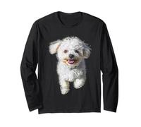 Bichon Frise Dog Motivo Animale Opera d'Arte Colorato Bichon Frise Maglia a Manica