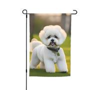 Bichon Frise Dog On The Grass Print Garden Yard Holiday Party Wedding Outdoor Decor Home Portico Farmhouse Stagionale Outdoor Flag