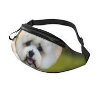 Bichon Frise Dog on the Grass Print - Marsupio da uomo e da donna, leggero, accessorio da viaggio per escursionismo, ciclismo, corsa