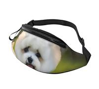 Bichon Frise Dog on the Grass Print - Marsupio da uomo e donna, elegante, comodo da viaggio, per escursionismo, ciclismo e corsa