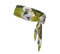 Bichon Frise Dog on the Grass Sport Cravatta Fascia per capelli unisex Tie Back Allenamento Fascia per capelli Fasce per il sudore per Tennis Ninja Running