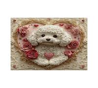 Bichon Frise Dog Puzzle per uomini e donne, 300 pezzi, puzzle decorativi a forma di cuore in rilievo per San Valentino, decorazioni per animali domestici, regalo per feste in famiglia