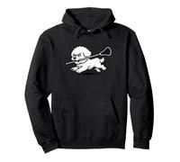 Bichon Frise Giocando Lacrosse Lax Player Amante dei cani Felpa con Cappuccio