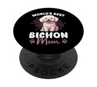 Bichon Frise Groovy La migliore mamma Bichon del mondo PopSockets PopGrip Adesivo