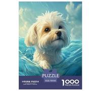 Bichon Frise Jigsaw Puzzle Impossibili 1000Pcs Decorazione Per La Casa. Rilassamento E Intelligence Per Adulti E Ragazzi Da 14 Anni 70x50cm/1000pcs