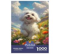 Bichon Frise Jigsaw Puzzle Impossible 1000Pcs Decorazione Per La Casa. Rilassamento E Intelligence Per Adulti E Bambini Da 12 Anni 70x50cm/1000pcs