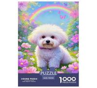 Bichon Frise Jigsaw Puzzle Impossible 1000Pcs Decorazione Per La Casa. Rilassamento E Intelligence Per Adulti E Ragazzi Da 14 Anni 70x50cm/1000pcs