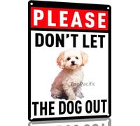 Bichon Frise Non Lasciare Uscire Il Cane Cartello In Metallo Pittura Segno Di Latta Nostalgic Targa Achtung Per Interni Caffè Club 20X30 Cm