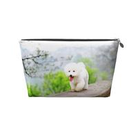 Bichon Frise Park Animali Cani Cani Bichon Frise, Borsa da toilette Borsa per trucco Borsa per cosmetici Borsa da toilette da viaggio portatile