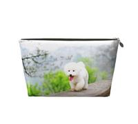 Bichon Frise Park Animali Cani Cani Bichon Frise, Borsa per il trucco Borsa per cosmetici Borsa da toilette da viaggio portatile Borsa da toilette