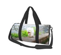 Bichon Frise Park Animali Cani Cani Bichon Frise, Borsone da viaggio di grande capacità Borsa rotonda Borsa da viaggio sportiva Borsa da viaggio Borsa da fitness