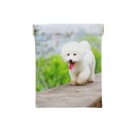 Bichon Frise Park Animali Cani Cani Bichon Frise, Spremere il portafoglio superiore da donna Borsa portaoggetti Piccola portamonete Portamonete