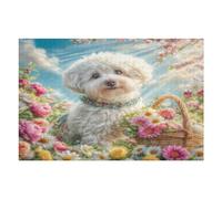 Bichon Frise Puzzle 1000 Pezzi Multicolore Paesaggi Classici Cute Animal Pets Rompicapo Sfida Difficile Impossibile Giochi Da Tavolo Familiare Regalo Natale 1000 PCS