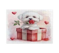 Bichon Frise, puzzle per uomini e donne, 500 pezzi, divertente regalo per San Valentino, decorazione per la casa e la famiglia