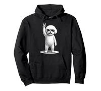Bichon Frise Rock Music Retro Vintage Amante dei cani Felpa con Cappuccio