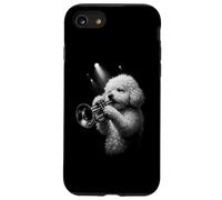 Bichon Frise Suonando la tromba Jazz Music Dog Lover Custodia per iPhone SE (2020) / 7 / 8