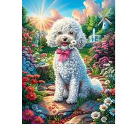 Bichon Frise with Pink Bow Rompicapo 1000 Pezzi Per Regalo Di Festa Del Papà Cartone Rigido Per Adulti Mitos Fantástico Paesaggi Auto Per Tempo Libero Con Poster Incluso Top Vendita 1000 PCS