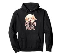 Bichon Mom Dog Bichon Frise Mama Cucciolo carino Felpa con Cappuccio