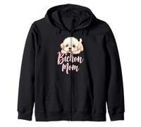 Bichon Mom Dog Bichon Frise Mama Cucciolo carino Felpa con Cappuccio