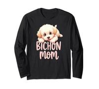 Bichon Mom Dog Bichon Frise Mama Cucciolo carino Maglia a Manica