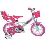 BICI 12 UNICORN ROSA E BIANCO PER BAMBINA DA 3 ANNI ED ALTEZZA DA 80 A 100 CM