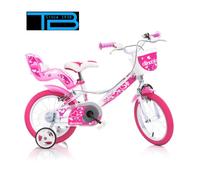 Dino Bikes 144RN Bicicletta 14" Little Hearts Rosa/Bianco