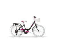 BICI 20 FLEUR NERA OLANDA BAMBINA CON CAMBIO SHIMANO 6 VELOCITÀ CON CESTINO MBM