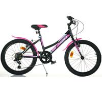 BICI 20 MTB AURELIA SPORT 420D 6 VELOCITÀ NERO E FUCSIA BAMBINA DINO BIKES