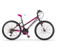 BICI 24 DISTRICT MTB BAMBINA 18V MATT BLACK + NEON FUCHSIA MOD. 634 24 18S H35
