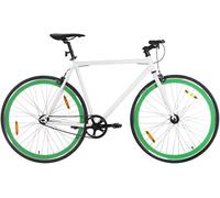 Bici A Scatto Fisso Itca, Bicicletta Fixie A velocità Singola-Leggera, Bicicletta Facy, Telaio in Acciaio Ad Alta Tesile, Bicicletta Hardtail per Adulti, 700c, White And Green, 59 cm