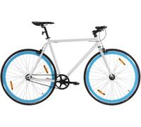 Bici A Scatto Fisso Itca, Bicicletta Fixie A velocità Singola-Leggera, Bicicletta Facy, Telaio in Acciaio Ad Alta Tesile, Bicicletta Hardtail per Adulti, 700c, Black And Blue, 51 cm