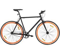 Bici A Scatto Fisso Itca, Bicicletta Fixie A velocità Singola-Leggera, Bicicletta Facy, Telaio in Acciaio Ad Alta Tesile, Bicicletta Hardtail per Adulti, 700c, Black And Orange, 59 cm