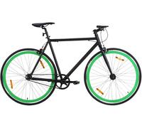 Bici A Scatto Fisso Itca, Bicicletta Fixie A velocità Singola-Leggera, Bicicletta Facy, Telaio in Acciaio Ad Alta Tesile, Bicicletta Hardtail per Adulti, 700c, Black And Green, 59 cm