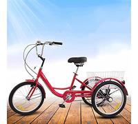 Bici a Tre Ruote Bici Crociera Triciclo Adulti 20 Pollici, Telaio in Acciaio ad Alto tenore Carbonio, Biciclette comode Il Tempo Libero, Lo Shopping, i Picnic, l'esercizio, Gli Uomini e Le Donne, Ci