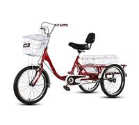 Bici a Tre Ruote Bici Triciclo Adulti con Cestino della Spesa Trike Bike Bicicletta Schienale Regolabile Sedile Bici a Tre Ruote Anziani Donne Uomini Tricicli Ricreazione Shopping Ciclismo Pedalata