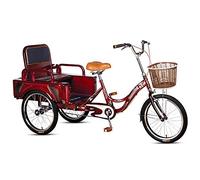 Bici a Tre Ruote Triciclo Adulti 20 Pollici, Bici a Tre Ruote Antiscivolo H&Le con Carrozza/Sedile Pieghevole, Bici Crociera a Tre Ruote Anziani, Donne, Uomini, Ciclismo, pedalata