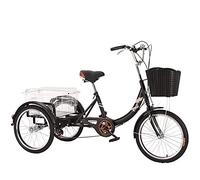 Bici a Tre Ruote Triciclo Adulti 20 Pollici, Bicicletta Adulti a Sei velocità con Cestino della Spesa, Bici Crociera attività Ricreative, Shopping, Picnic, Esercizio, Ciclismo Uomo e Donna, pedalata