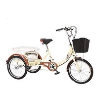 Bici a Tre Ruote Triciclo Adulti 20 Pollici, Bicicletta Adulti a Sei velocità con Cestino della Spesa, Bici Crociera attività Ricreative, Shopping, Picnic, Esercizio, Ciclismo Uomo e Donna, pedalata