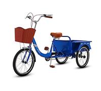 Bici a Tre Ruote Triciclo Adulti 20 Pollici Cruise Trike Telaio in Acciaio ad Alto tenore Carbonio Bici a 3 Ruote Sedile Regolabile con Ampio Spazio archiviazione Design Tradizionale Anziani Ciclism