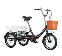 Bici a Tre Ruote Triciclo Adulti con Cestino della Spesa Triciclo Pieghevole 16 Pollici Trike Bike Bicicletta Shopping Picnic Sport all'Aria Aperta Uomini Donne Ciclismo Pedalata