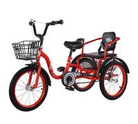 Bici a Tre Ruote Triciclo Adulti con Cestino della Spesa Trike Bike Bicicletta 16 Pollici Schienale Regolabile Sedile Bici a Tre Ruote Uomini Donne Anziani Giovani Ciclismo Pedalata