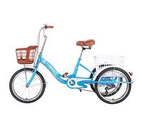 Bici a Tre Ruote Triciclo Adulti con Cestino della Spesa Trike Bike Bicicletta 20 Pollici Bicicletta a 3 Ruote Picnic Shopping Lavoro Uomini Donne Ciclismo Pedalata