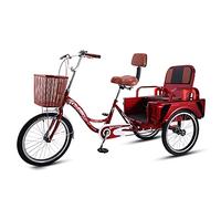 Bici a Tre Ruote Triciclo Adulti con Cestino della Spesa Trike Bike Bicicletta 20 Pollici Bicicletta a 3 Ruote Anziani Donne Uomini Tricicli Ricreazione Shopping Ciclismo Pedalata